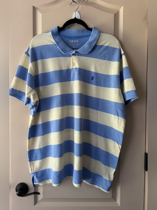 Izod Other - Izod Men’s Light Blue and Yellow Horizontal Stripe Polo